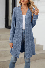 Load image into Gallery viewer, Knitted Cardigan - Open Front with Pockets - Dark Blue
