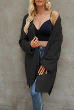 Load image into Gallery viewer, Knitted Cardigan - Ribbed Open Front - Black
